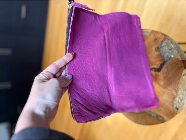 Gorjana Fuchsia Leather Clutch Bag - Image 3