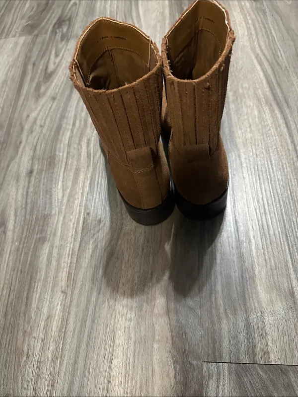 Dolce Vita Tan Suede Ankle Boots Size 7 - Image 5