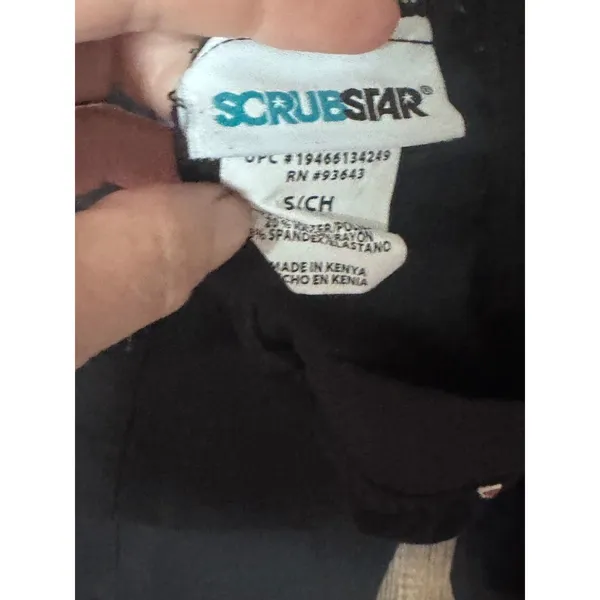 Scrubstar Women’s Black Jogger Scrub Pants Size Small Cargo Pocket Drawstring - Image 5