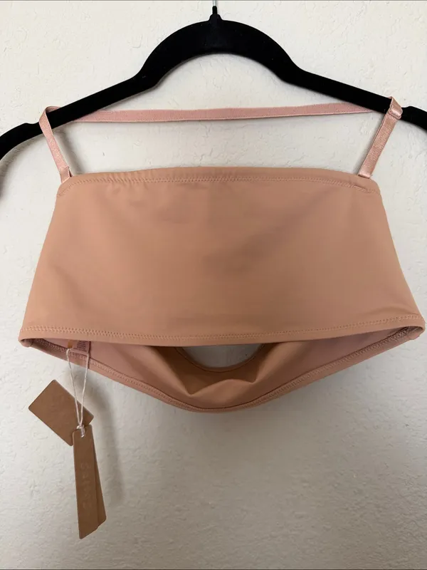 Skims SWIM BANDEAU BIKINI TOP Ochre Tan NWT size S - Image 3