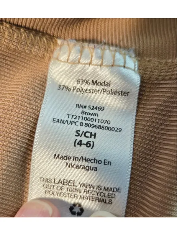 Time and Tru Women’s Ribbed Twist Front Knot T-Shirt Brown Mocha Size S 4-6 W-18 - Image 5