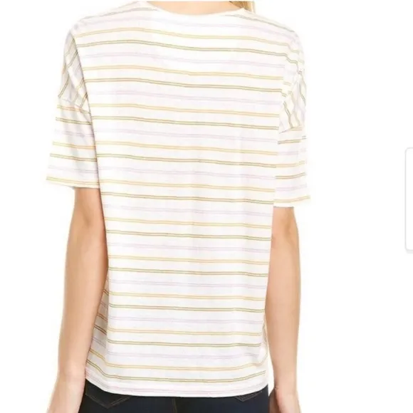 Madewell women’s medium Raw-Edged Hangout Tee in Branham Stripe‎ - Image 9