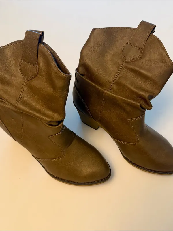 Charles Albert Taupe Slouchy Ankle Booties - Image 2