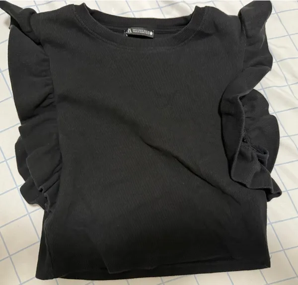 ZARA Crop Top Black Small - Image 2