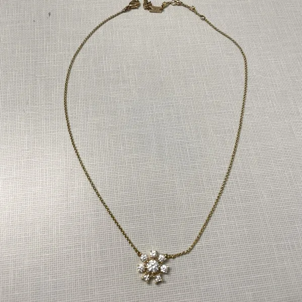 Swarovski Gold and Crystal Flower Pendant 18” - Image 2