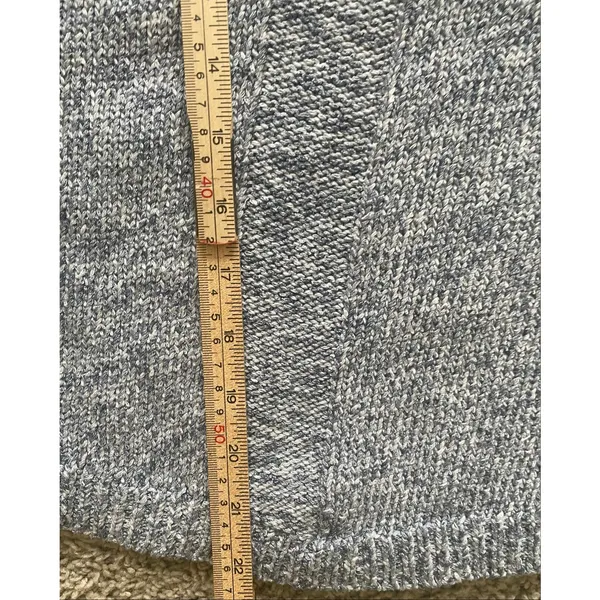 Ann Taylor Loft Women's Short Sleeve Blue White Rayon Blend Soft Sweater Large M - Image 9