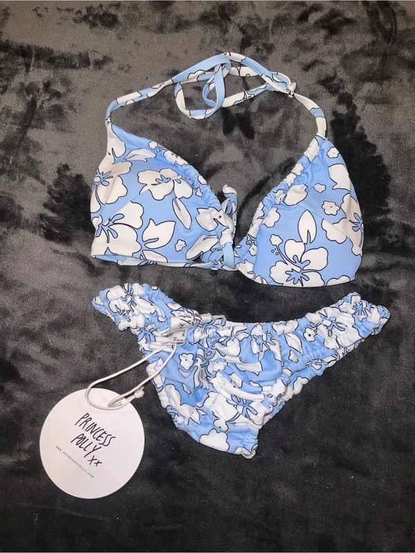 Princess Polly Wonda Hawaiian Floral Bikini Set in Blue Size 2 / 4 New with tag - Image 10