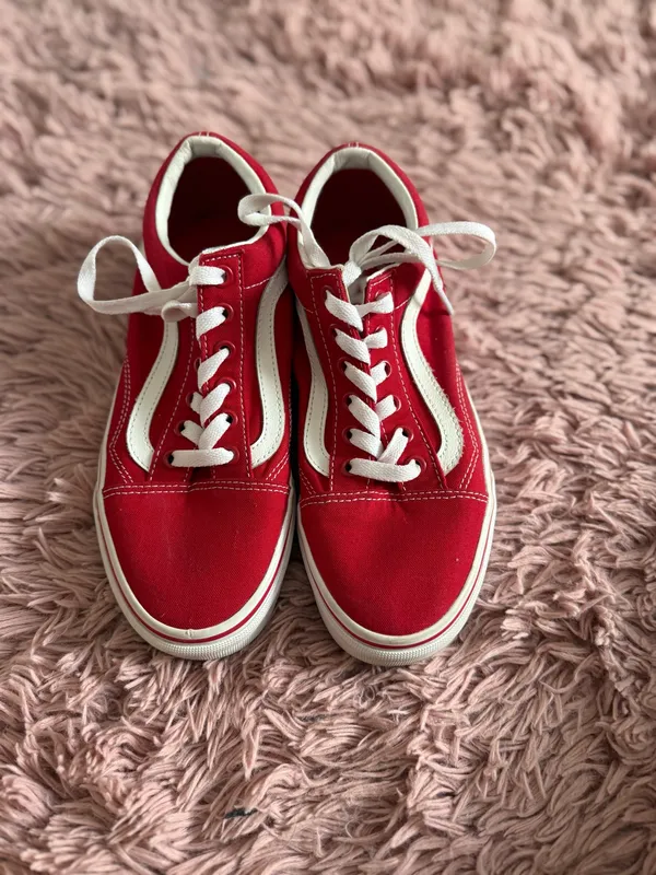 VANS OLD SKOOL MEN RACING RED / TRUE WHITE VN0A4BV5JV6 MEN's 5.5 womens 7 - Image 2