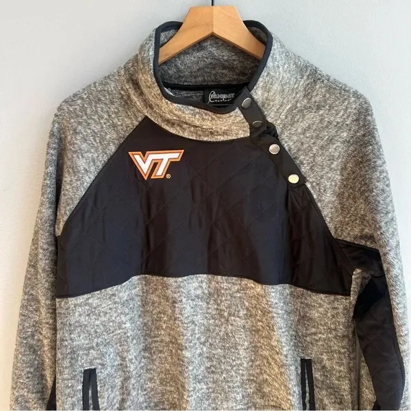 Gameday Couture Women's Virginia Tech Quilted Panel Snap Up Pullover Sweatshirt - Image 2