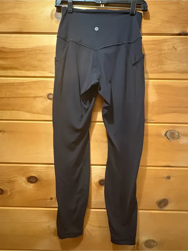 lululemon athletica Black High-Rise Leggings with Side Pockets size 6 - Image 4