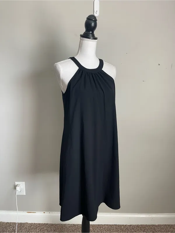 CALVIN KLEIN Black Halter Swing Dress Sz 6 - Image 3