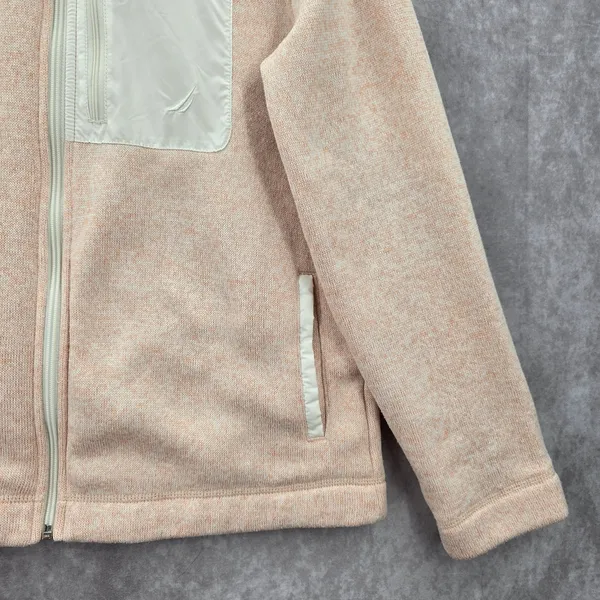 Pink Zipper Long Sleeve Fleece Sweater Coat Jacket‎ Medium - Image 4