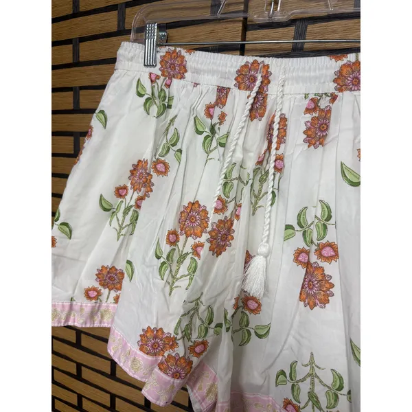 Old Navy White‎ Floral Cotton Bohemian Style Shorts Size Large - Image 3