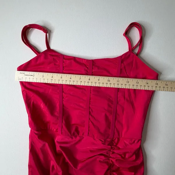 NWT Showpo‎ Trinah Corset Maxi Dress Size 6 Pink Ruched High Slit Formal Stretch - Image 10