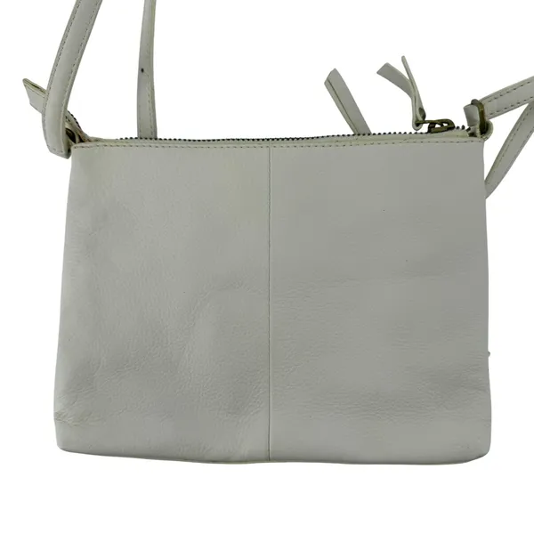 Clever Carriage Company Cross Stitch Rose Leather‎ Crossbody Purse White Blue - Image 2
