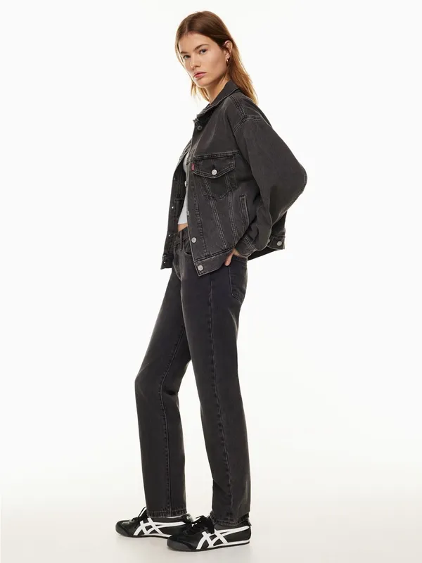 2026 Aritzia Levi’s Middy Straight Mid Rise Mom relax jeans 28 Charcoal Blac - Image 4