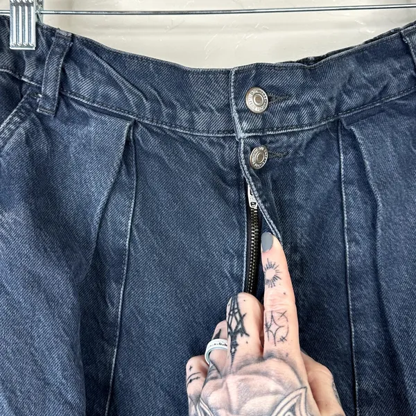 Free People We The Free Black Wash Marx Cargo Baggy Laid Back Denim Pants Jeans - Image 9