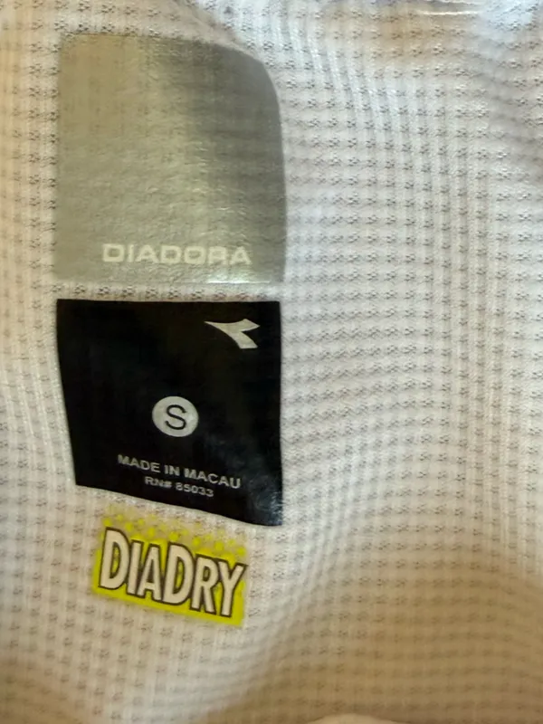 Diadora White Athletic Tank with Black Label Pink - Image 4