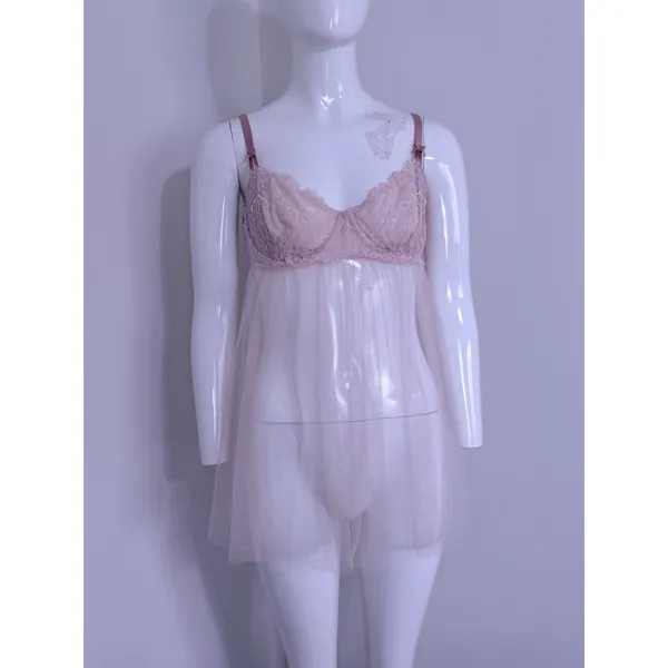 Victoria's Secret Women Bra Light Pink Floral Babydoll Underwired Tulle Size L - Image 2