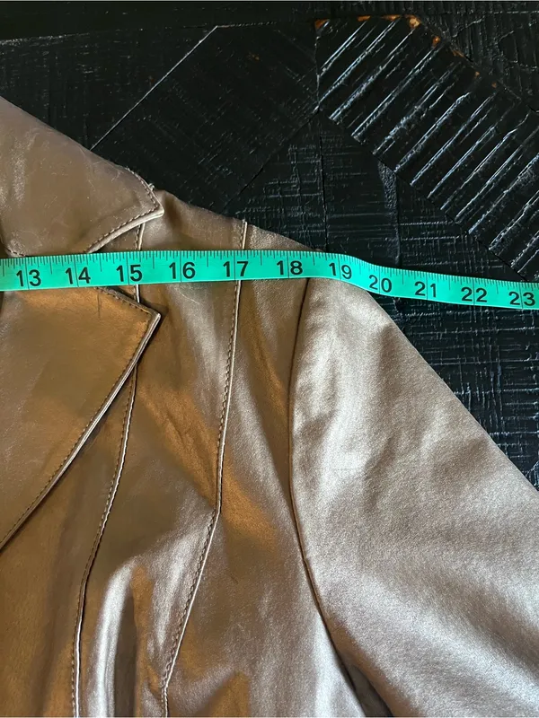 Bernardo Metallic Gold 100% Leather Zip-Front Jacket Size 2X - Image 5