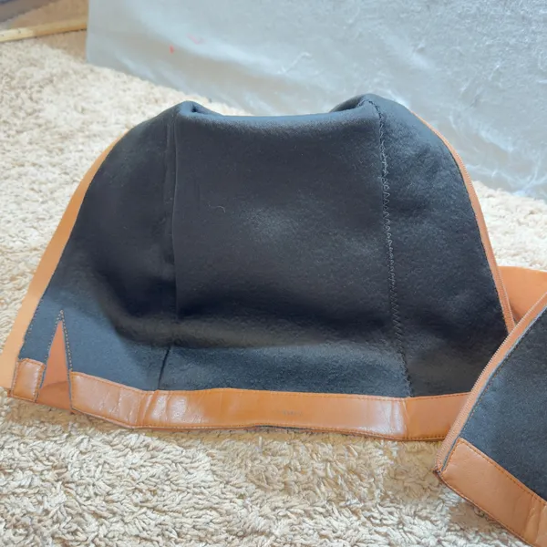1411 | Modatope‎ VIUGJNEX Cognac Faux Suede Block Heel Pointed Toe Boots 9W - Image 10