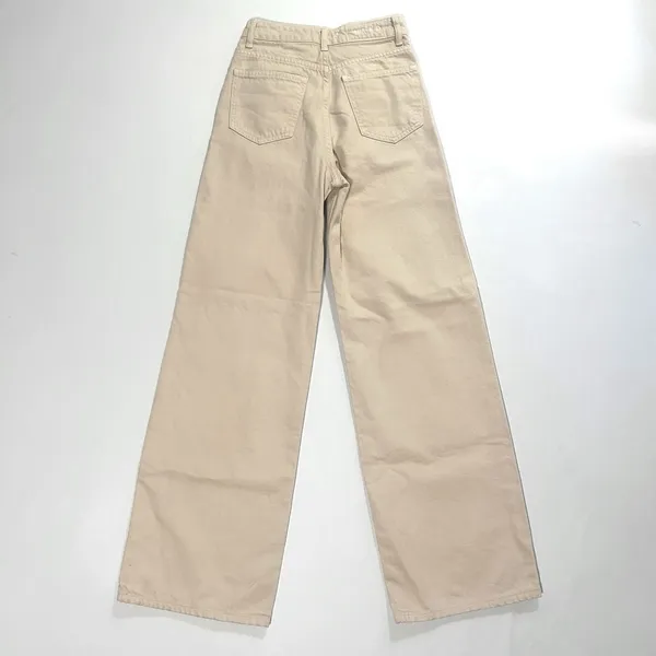 NA-KD Wide Leg‎ Jeans Women's 24 X 32 High Waist Beige Cream Pants Y2K Festival - Image 6