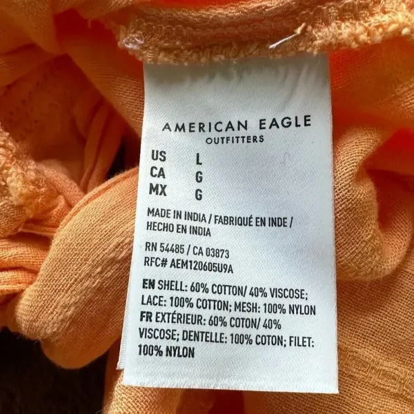 NWT American Eagle Puff Sleeve Tie Front Blouse Large - Image 6