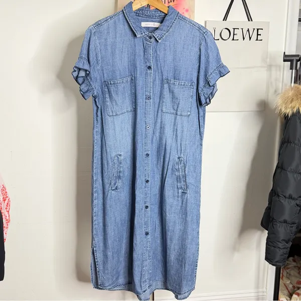 Billy T Rodeo Chambray Dress‎ Blue Size L - Image 2