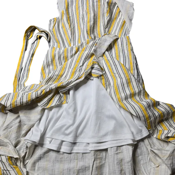 Lulus High Tide Yellow Striped One Shoulder Midi Dress‎ - Image 3