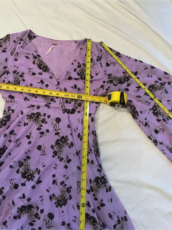 Free People Purple Floral Mini Dress - Image 6