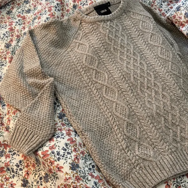 ASOS Heather Tan/Cream Cable Knit Pullover - Image 3