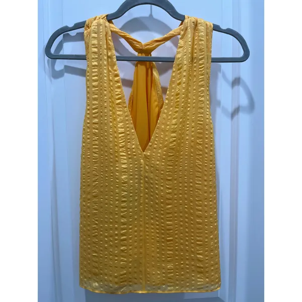NWT FRAME 100% Silk Draped Crinkle Halter Neck Top Sz S - Image 7