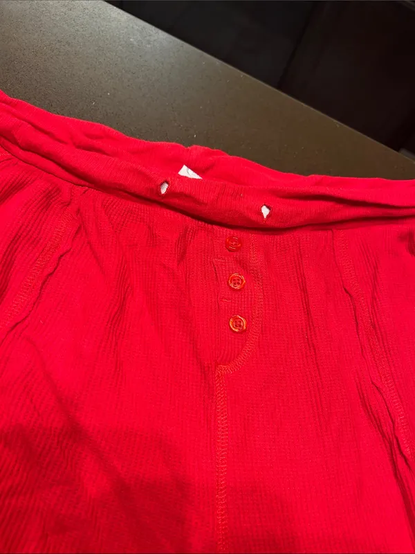 Red Ribbed Lounge Bottoms - Image 2