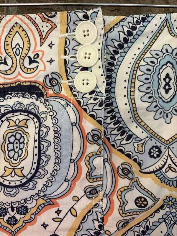 LOFT Paisley A-Line Skirt in Cream, Navy and Blush - Image 2