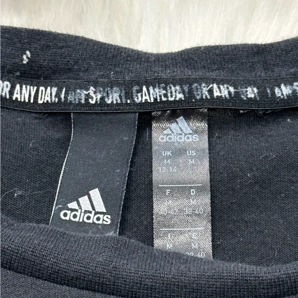 Adidas Black and White Logo Short Sleeve T-Shirt - Image 6