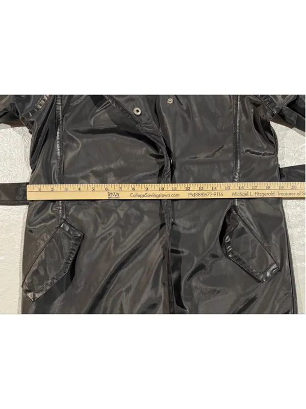 Vintage MALJUT Sportswear Long Coat M Black Cyberpunk 90s Trench Unisex - Image 6