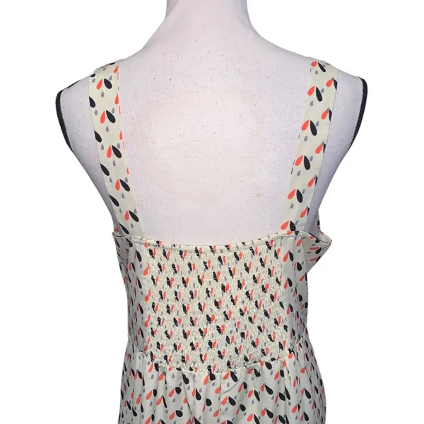 Romy Cream Midi Dress with Multicolor Teardrop Print Sleeveless - Image 6