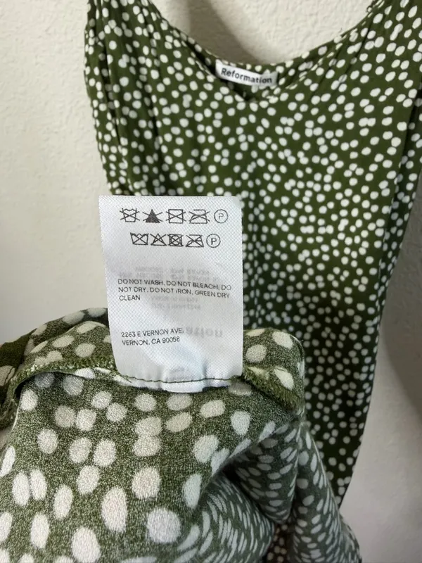 Reformation‎ Marlowe Mini Dress Green Womens Size M - Image 7
