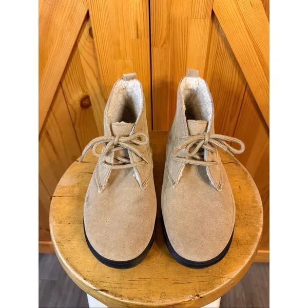 Appleseed’s Tan Suede Ankle Fall Booties Boots Shoes Size US 7.5N warm insole - Image 2