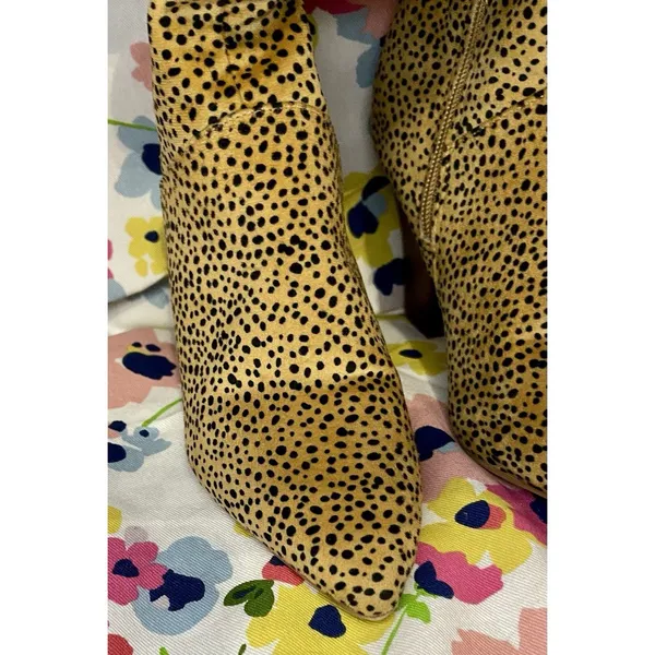 Crown & Ivy Azalea Cheetah Sz6 Knee High Fabric Pointy Toe Side Zip Boots - Image 15