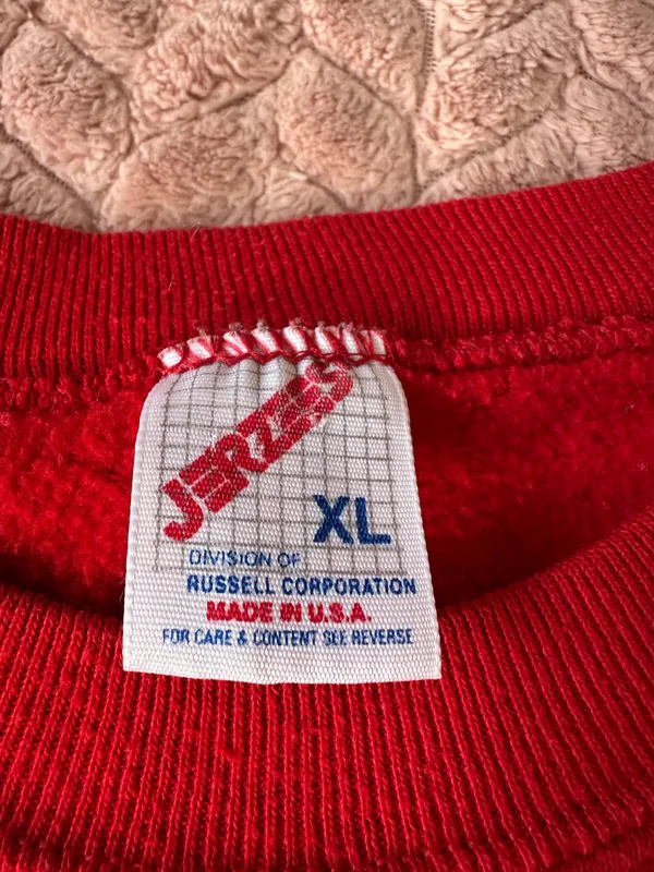 Vintage 90’s Red JERZEES Embroidered Christmas Sweater - Image 3
