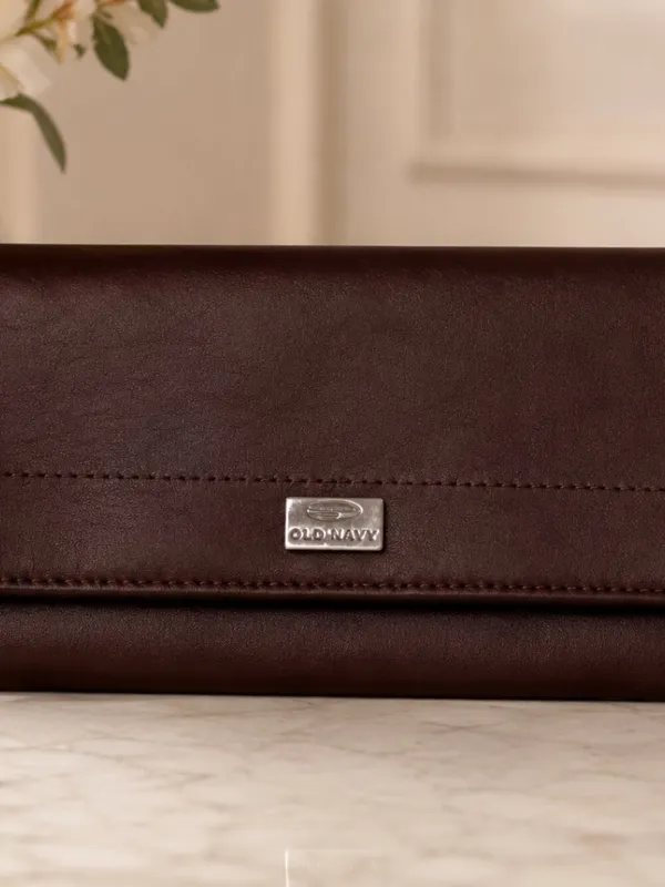 Liz Claiborne Brown Wallet Clutch Organizer Snap Closure - Image 2
