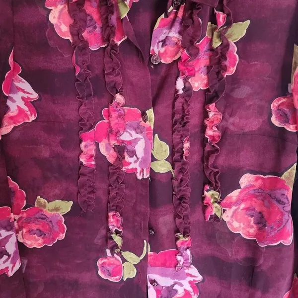 Susan‎ Bristol Flower Print Sheer Blouse - Image 4