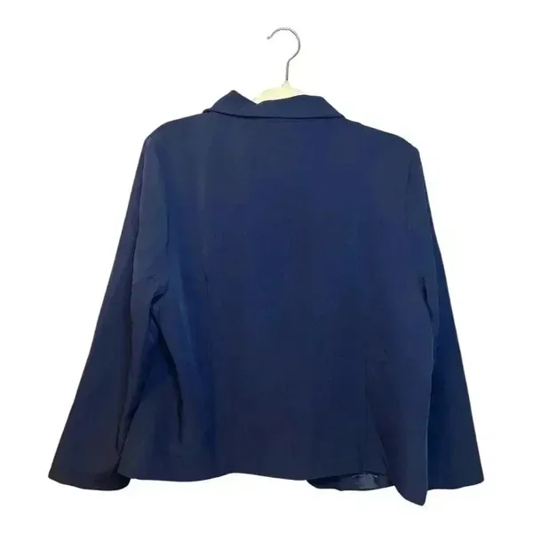 Allegra K‎ Navy Blue Cropped Open Front Blazer, 1x - Image 3