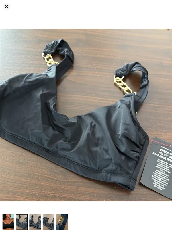 NWT Swimsuits For All Chain Strap Underwire Bikini Top Swimsuits For All Sz 8 - Image 2