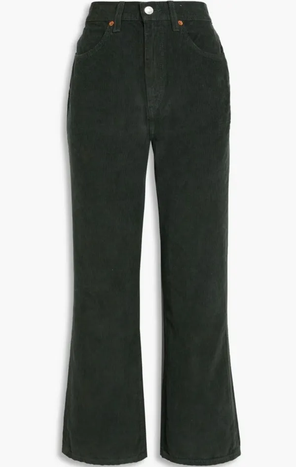 RE/DONE Green Corduroy Loose Flare - Image 2
