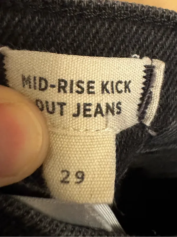 Madewell 29/8 Black Mid Rise Kick Out Jeans Casual Gothic School Bootcut - Image 7