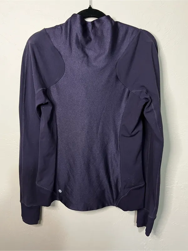 Lululemon Emerge Renewed Purple Asymmetrical Zip Up Athletic Jacket - Image 5