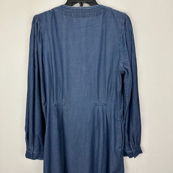 Madewell Denim Button Front Mini Dress Annandale Wash Blue Rigid US 10 NWT - Image 14