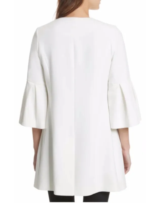 HELENE LONDON Flare Sleeve Open Jacket White L NWOT - Image 2